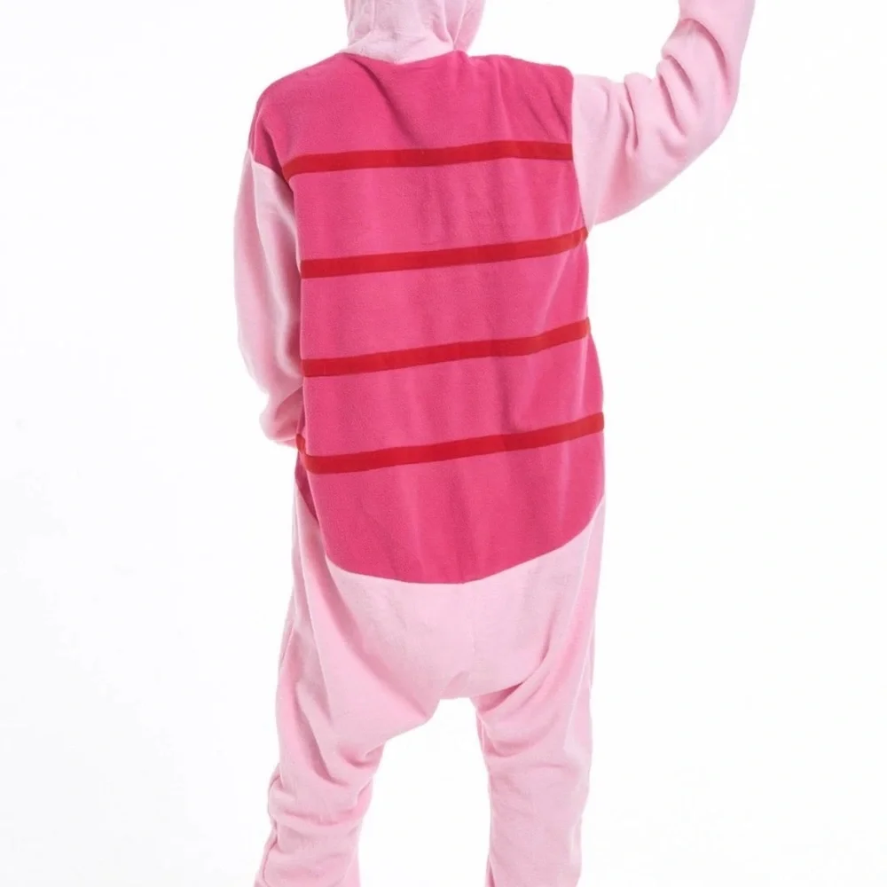 Disney Winnie the Pooh Piglet Adult Small Fuzzy One Piece Union Suit Costume S - Picture 2 of 6